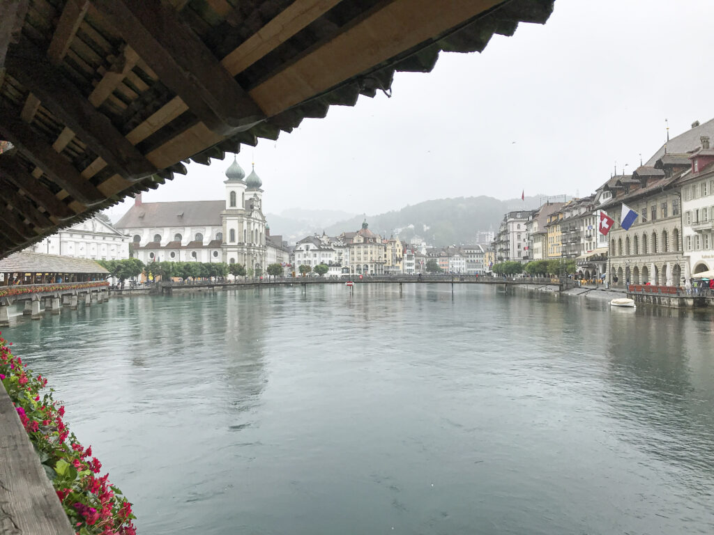 Views of Lucerne from the chapel bridge.