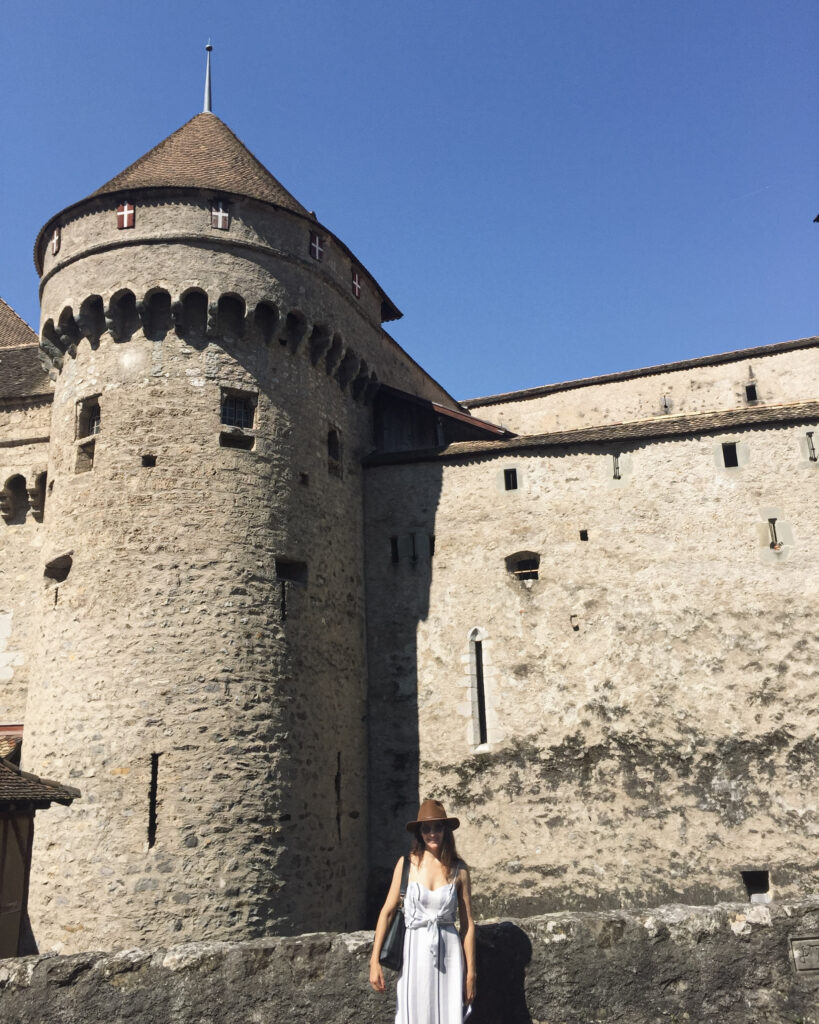 Amy visits Chillon Castle near Montreaux, Switzerland.