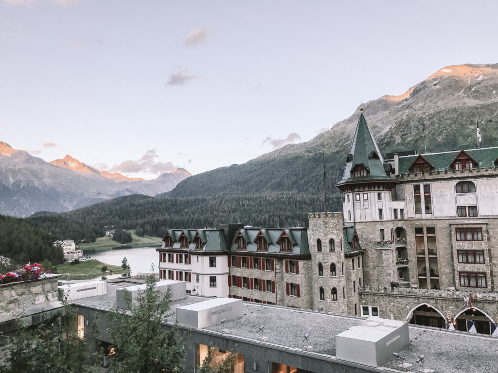 Badrutt Palace, St. Moritz in the summer.