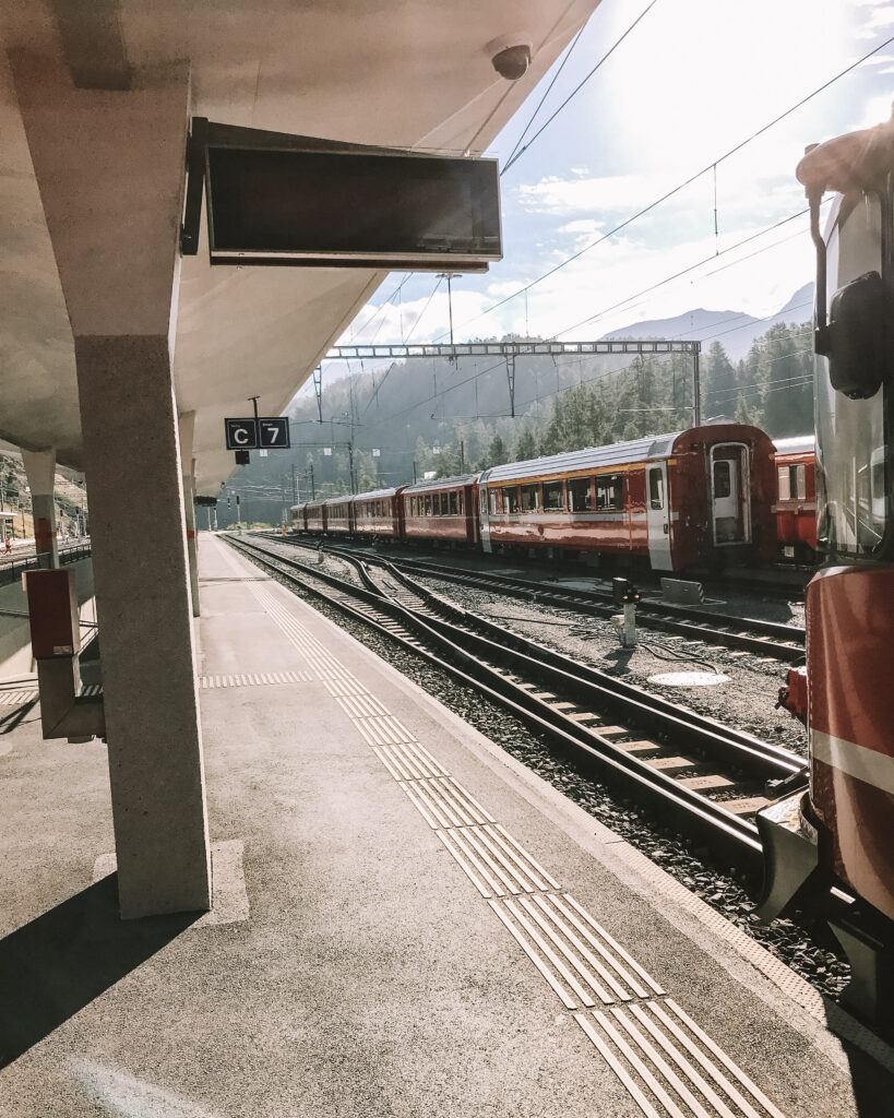 Bernina Express at the station.