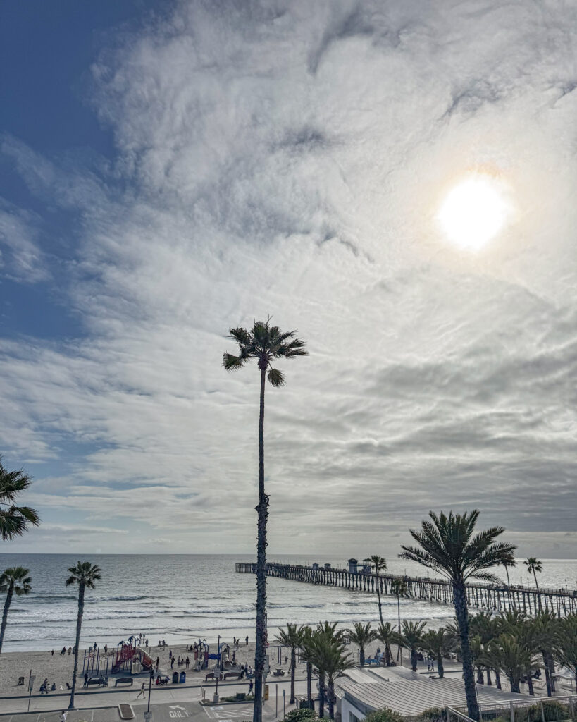 Oceanside view from our hotel room at The Seabird Resort in Oceanside, CA.