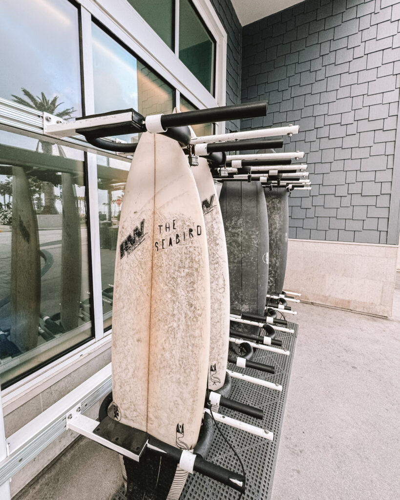 Surf Boards at The Seabird Resort in Oceanside, CA.