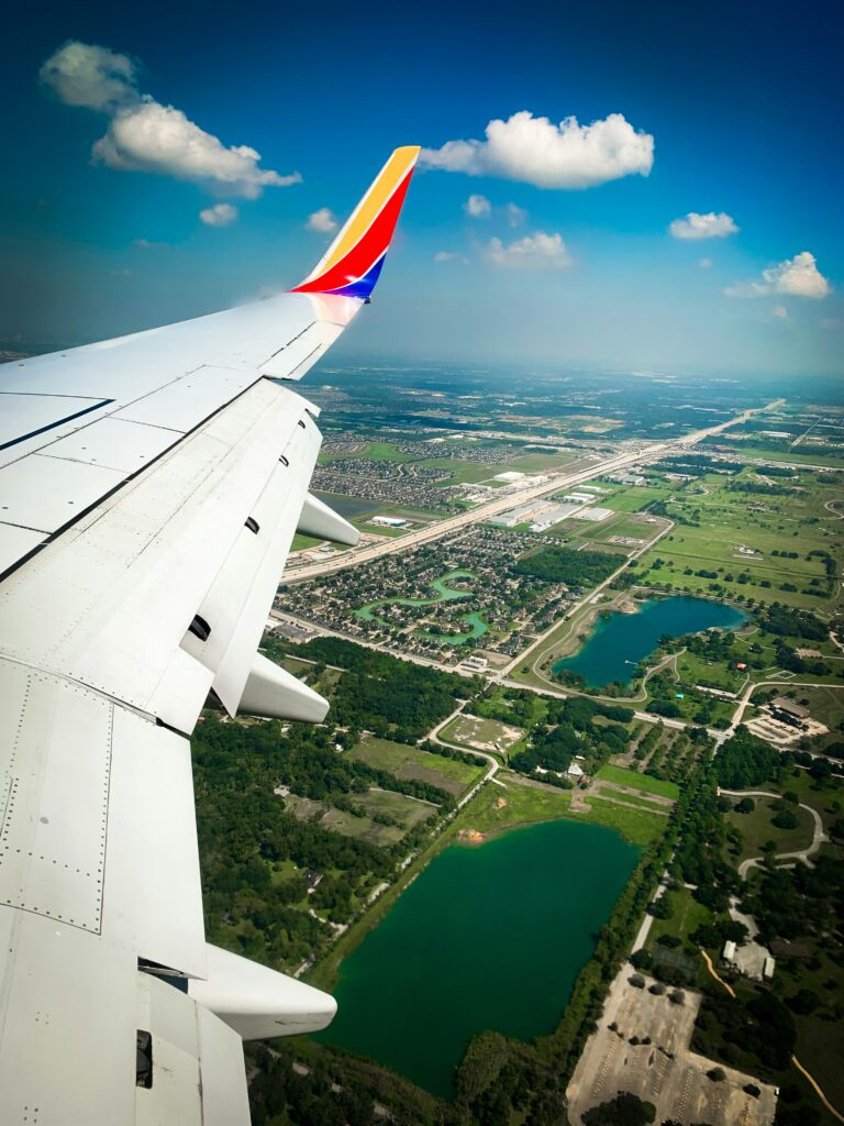Southwest Airlines in flight. Photo by Frankie Lopez for Unsplash.